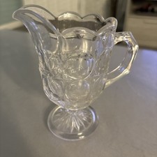 Art Deco Style Geometric Patterned Glass Milk/Cream Jug