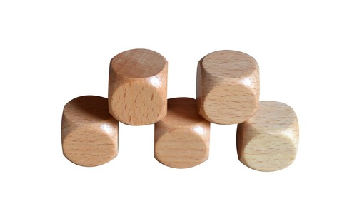 Wooden plain dice dices - 5x,