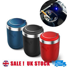 Auto Car Ashtray Cigarette Cup Ash Holder with LED Light Lid Portable Detachable