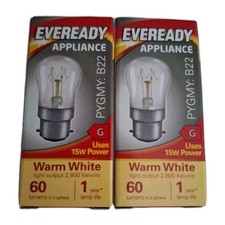 2 x Eveready 15W B22 / BC