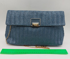 Dune Blue Woven Clutch