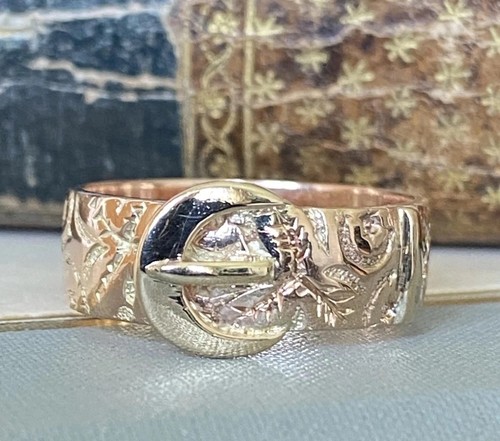Gents 9ct gold embossed buckle - gents,