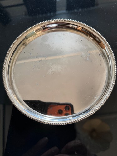 Vintage silver plated round - silver,