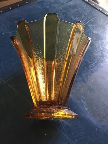 Art deco 14cm amber glass - deco,