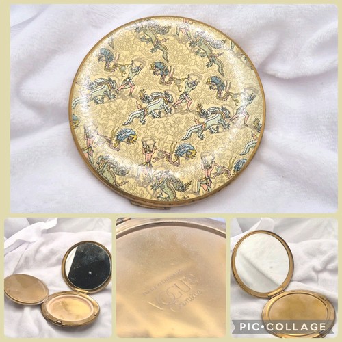 Vintage enamel powder compact - vintage,