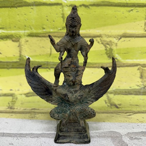 Vintage bronze vishnu riding - vintage,