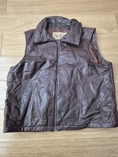 Väter Brown Leather Gilet