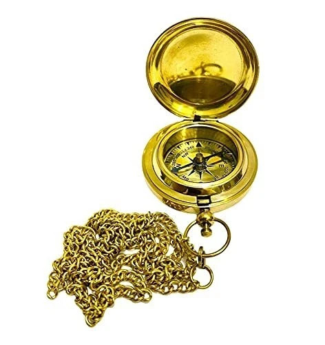 Solid brass nautical compass - brass,