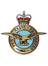 RAF CREST BADGE ON METAL SIGN