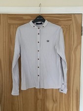 Asos Fred perry Pin Stripe White Shirt Uk10 