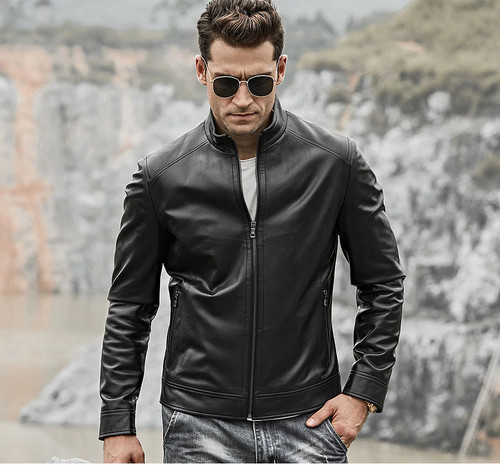 Men black biker slim fit - slim,