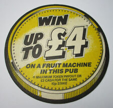 Fruit Machine Payout £4 Beer Mat                                               A