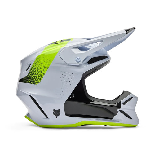 Fox helmet white green - v3, white/green