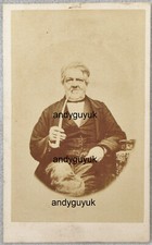 CDV MAN LONG CHURCHWARDEN CLAY PIPE SEATED SMOKING TOBACCIANA ANTIQUE PHOTO