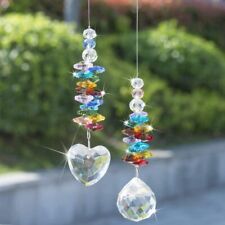 Rainbow Heart Crystal Suncatcher Pendant Window Hanging Decor Xmas Ornament Gift