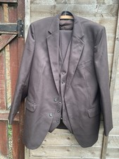 Vintage 70's Hardy Amies Hepworths Mens Unisex 3 Piece Suit Flare Ch38” W36” L32