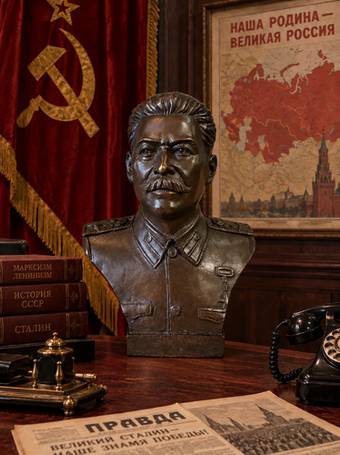 Bronze bust joseph stalin - of,