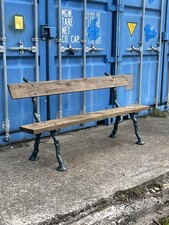 Antique Victorian Faux Bois Cast Iron Garden Outdoor Bench