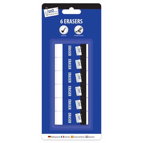 White erasers pack rubbers - erasers,