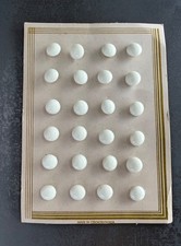 24 Vintage Czech Milk Glass Shank Buttons Opaque White 11mm Original Card