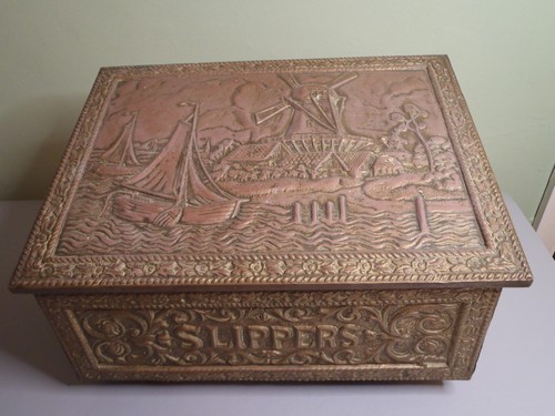 Vintage embossed brass and - embossed,