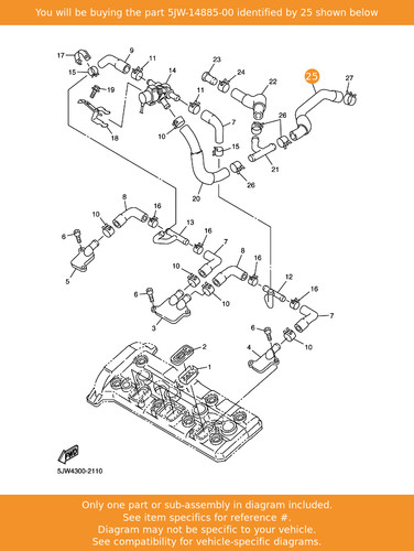 Yamaha hose bend - hose,,