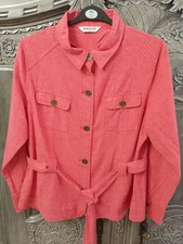 Bonmarche pink Denim Jacket Size 18 16 linen blend Lightweight