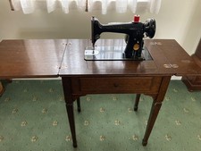 Antique Singer Sewing Machine with Wooden Table