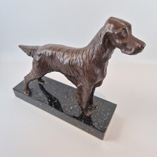 Irish Setter Bronze Statue Sculpture Marble Base Eve Scotland 1971 Dog Damaged