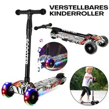 Adjustable Kids scooter 3 wheels kids kick push Flashing Led Light Up For Gift