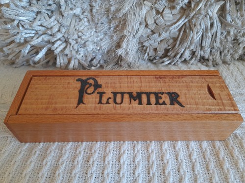 Vintage french plumier wooden - french,