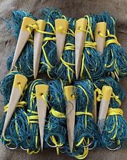 10 x 6z GREEN 4ft NYLON RABBIT PURSE NETS WITH PAINTED TOP PEGS FERRETING