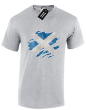 SCOTLAND SLASHED CHEST FLAG MENS T-SHIRT SCOTTISH PATRIOT FOOTBALL FAN GIFT TOP
