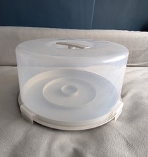 Plastic Cake Storage Container With Handle For Transporting Food