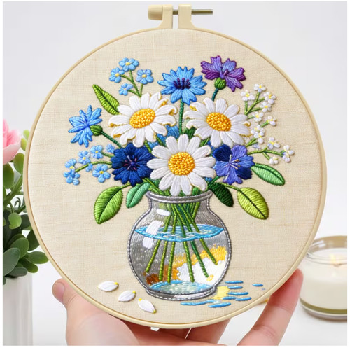 Embroidery hoop kit - embroidery, 20cm/7.87"