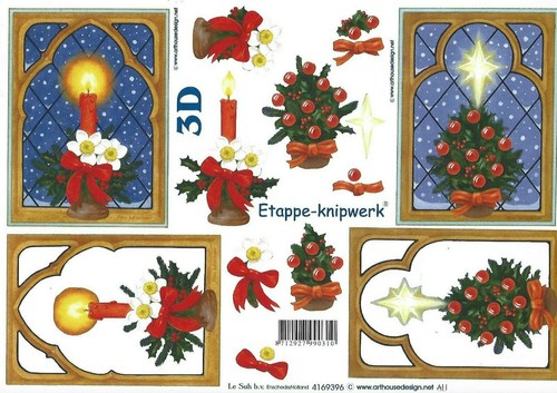 Christmas theme decoupage - theme, a4