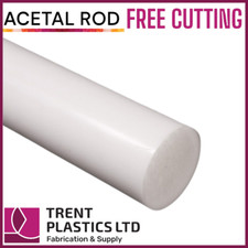 Acetal Rod - NATURAL Cut to Size Plastic Round Bar Delrin Copolymer POM C White