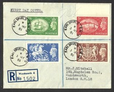KGVI 1951 Festival of Britain registered First Day Cover dated 3 MAY 1951