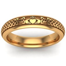 Claddagh Ring HQ Engraved Gold
