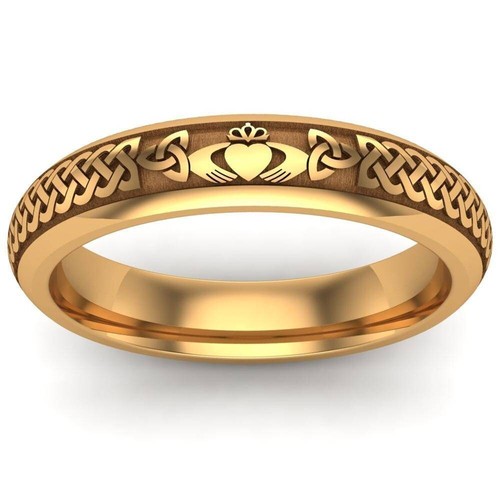 Claddagh ring engraved gold - claddagh,
