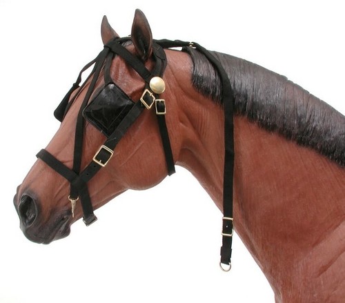 Nylon harness bridle black - nylon,