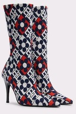 Tommy Hilfiger x Richard Quinn Monogram Stiletto Sock Boots uk 5 eu 38 