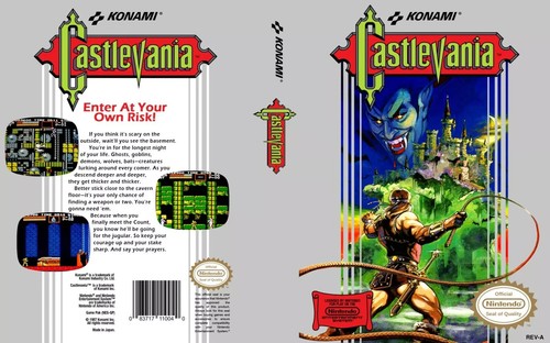 Castlevania nes game case box - castlevania,