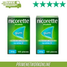 2x Nicorette 4mg Nicotine Gum – Icy White (2 x 105 = 210 Pieces) ⭐⭐⭐⭐⭐