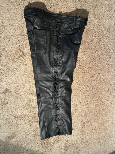 Black leather men size - black, men's