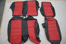 Pimento red/black Land Rover Defender 60 40 leather seat covers 2nd row TDCI