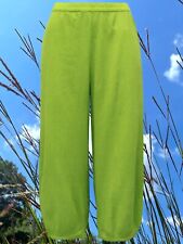 New Gudrun Sjoden Ladies Lime  Cotton/Linen Cropped Trousers M L XL 12-20