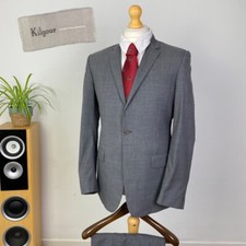 KILGOUR of SAVILE ROW Sharkskin Grey Modern 2 Two Piece One Button Suit (38R)