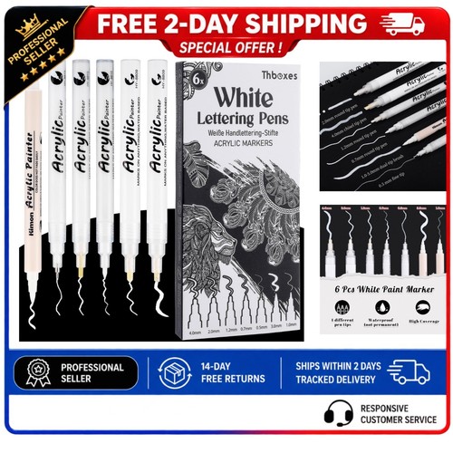 White acrylic paint pens - white,