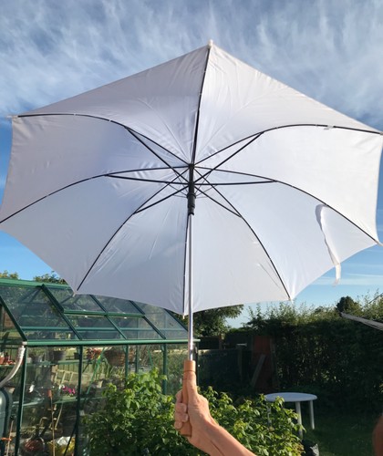 White handheld parasol with